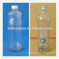 1L/1000ml big bulk economic glass juice bottle/water bottle/ beverage glass bottle with screw aluminum cap